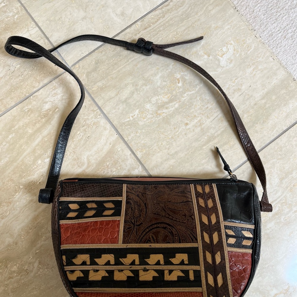 Sharif Patchwork Leather Crossbody Bag - image 1